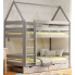 szare łóżko piętrowe dla dzieci z drewna plus szufladu zuzu 4x