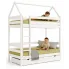 Białe łóżko piętrowe domek Delisa 3X