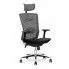 Zdjęcie produktu Ergonomiczny fotel obrotowy z regulacją zagłówka Arton - czarno - popielaty.