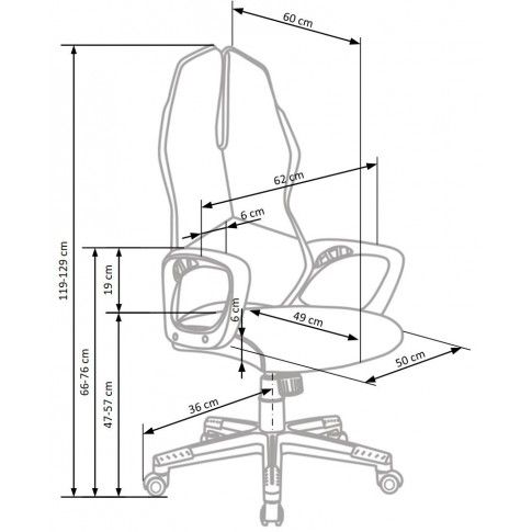 Szczegółowe zdjęcie nr 5 produktu Fotel obrotowy Haxel - czarno - biały