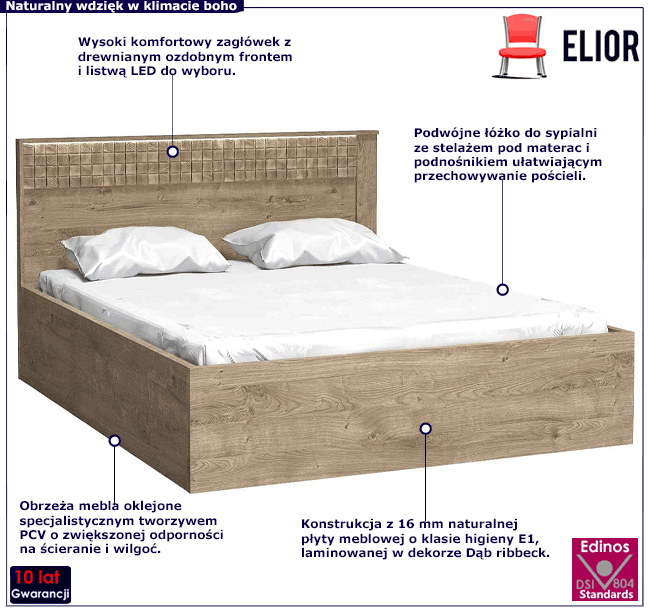 Podwójne łóżko do sypialni Leticia 18X