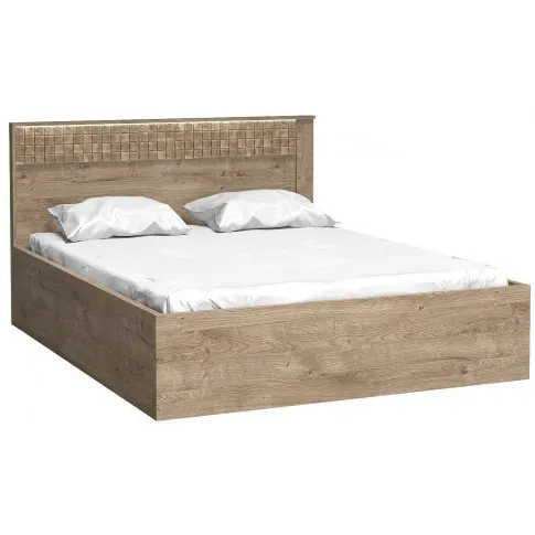 Podwójne łóżko z listwą w kratkę i led Inga 18X