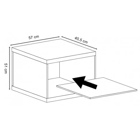 Układ wnętrza szafki nocnej Inga 19X