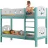 Piętrowe łóżko dla rodzeństwa z materacami, turkusowe - Iwaria 3X 190x80 cm