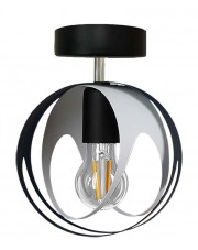 Czarno-biała metalowa lampa sufitowa loft - S653-Biva w sklepie Edinos.pl