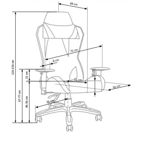 Szczegółowe zdjęcie nr 4 produktu Fotel gamingowy Kamelia - czarno-czerwony