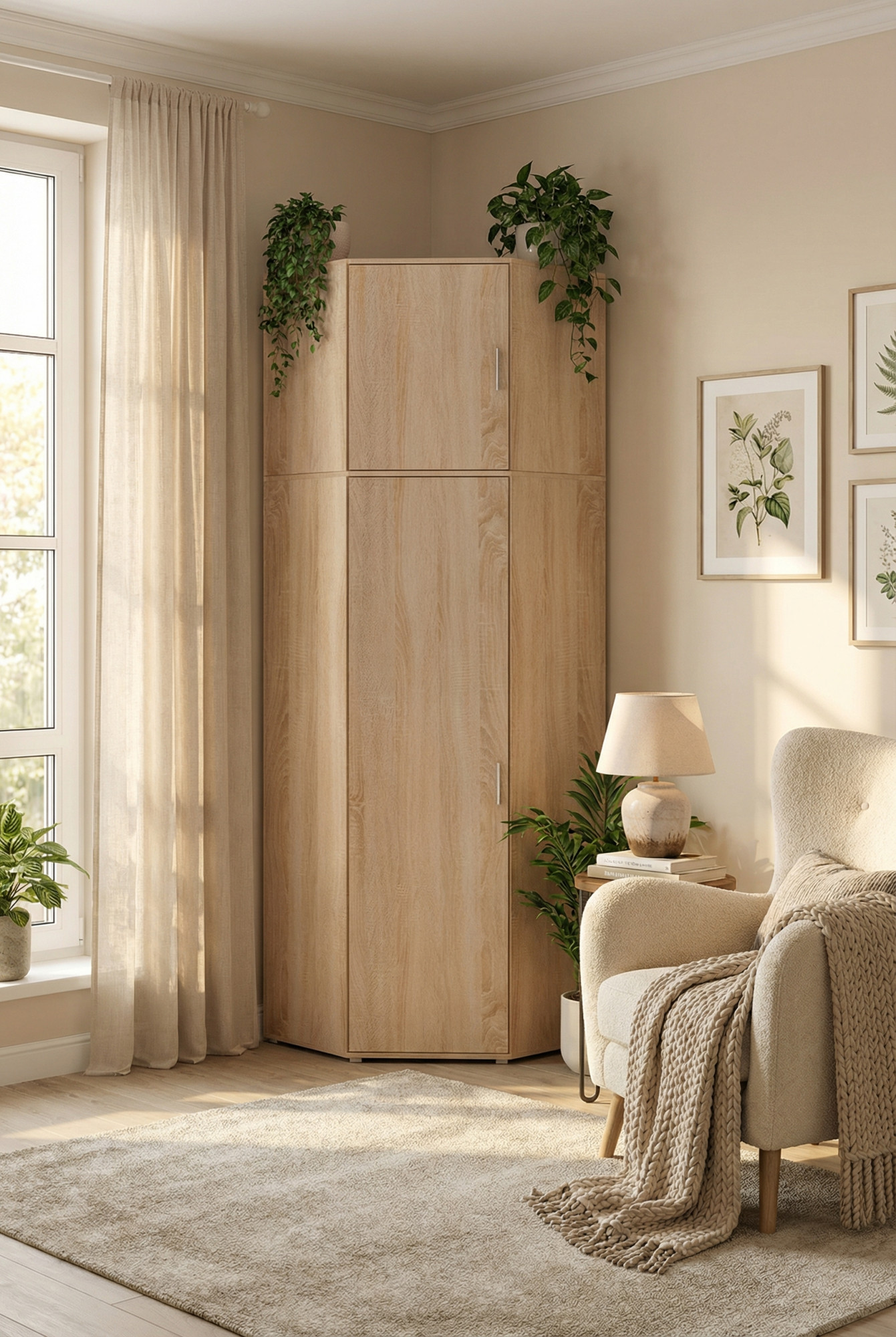 Przykładowe wykorzystanie szafy Xato 4X dąb sonoma