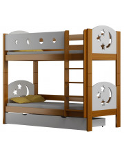 Łóżko piętrowe drewniane dla dzieci, olcha - Mimi 4X 160x80 cm