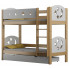 Drewniane łóżko piętrowe z gwiazdkami, sosna - Mimi 4X 160x80 cm