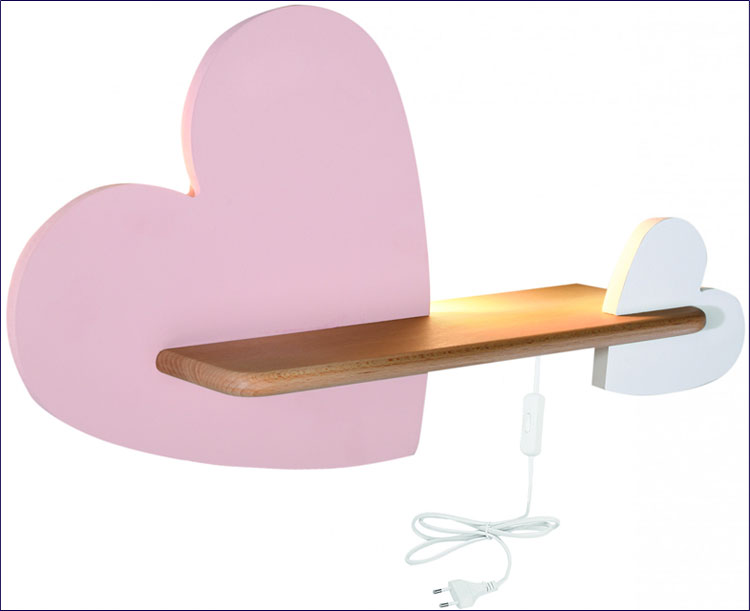 Urocza lampka dziecięca serduszka z wtyczką - K015-Titi