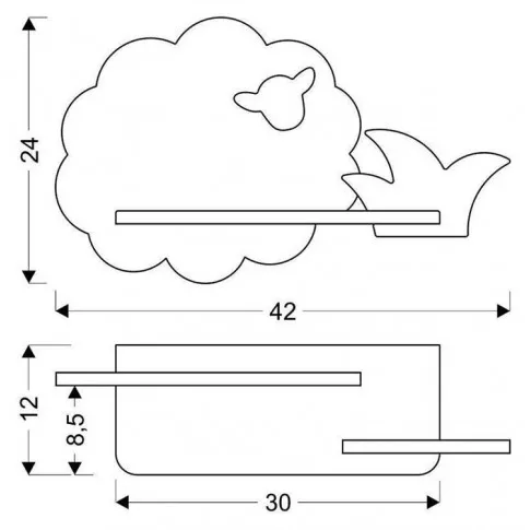wymiary kinkietu dziecięcego owca k009 mami