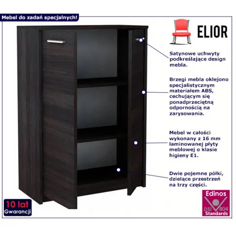 Komoda z półkami do salonu Mirik wenge