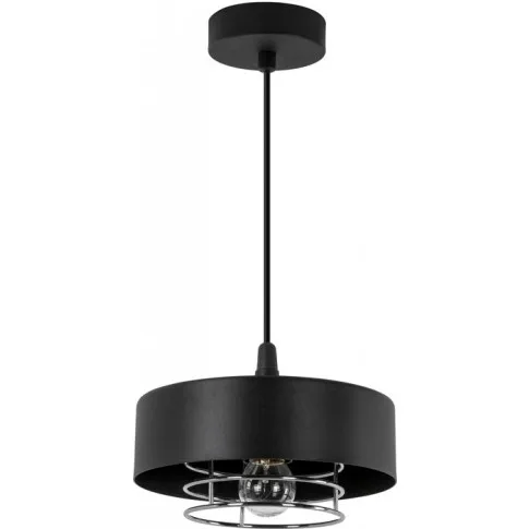 Czarna lampa wisząca z metalowym kloszem S662-Korva