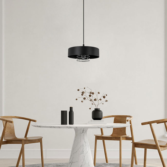 Czarna lampa wisząca do kuchni nad stół S663-Korva