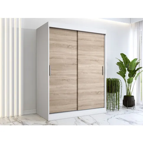 Wizualizacja aranżacji z wykorzystaniem szafy 150 biały dąb sonoma Corina 4X