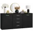 Czarna komoda z szufladami i półkami - Cermesa 4X