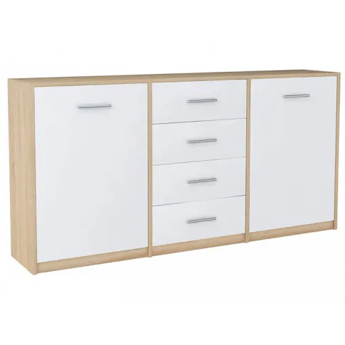Komoda do salonu Pirex 4X dab sonoma biały