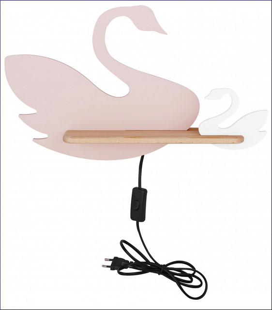 Wizualizacja kinkietu ściennego łabędź z przewodem - K038-Rosam