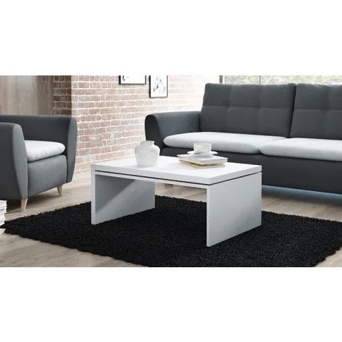 Zdjęcie prostokątna biała ława lakierowana Emla | Edinos.pl