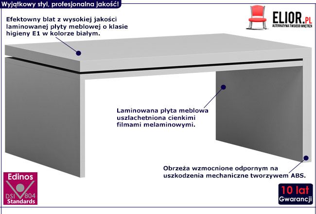 Biała nowoczesna ława Ilia