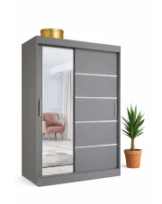 Antracytowa szafa przesuwna 120 cm - Ebia 3X w sklepie Edinos.pl