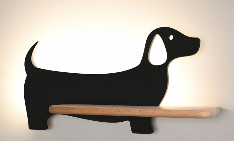 Wizualizacja lampki nocnej piesek K048-Faber
