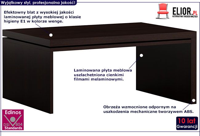 Nowoczesna ława do salonu, biura wenge Ilia