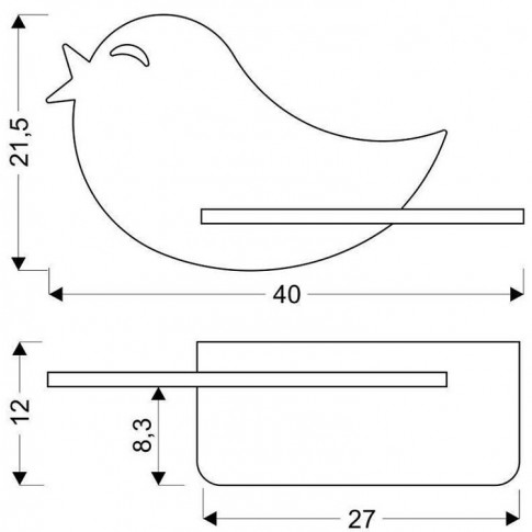 wymiary różowego kinkietu dziecięcego w ksztalcie ptaszka k034 kaka
