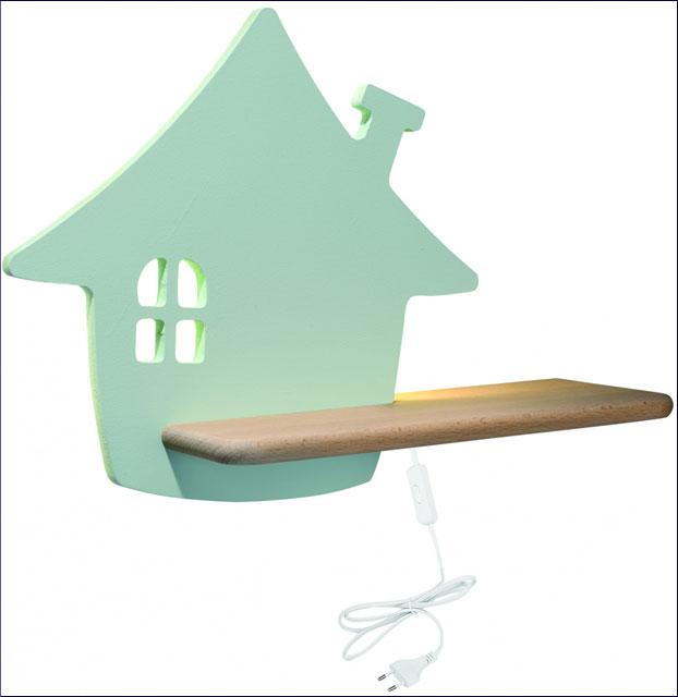 Wizualizacja kinkietu ściennego zielony domek - K021-Tifodi