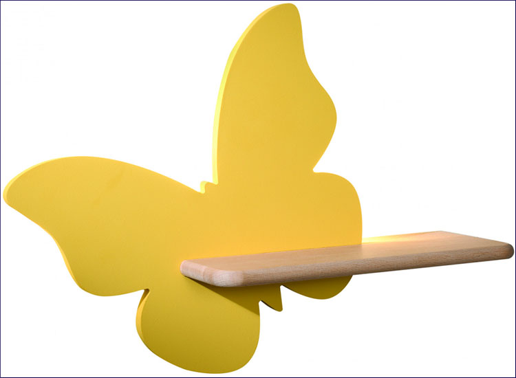 Żółta lampka nocna na ścianę motyl - O646-Aurelo