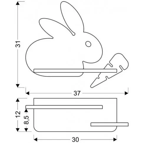 wymiary kinkietu ściennego królik k028 Fifi