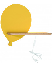 Żółty kinkiet dziecięcy w kształcie balonika z półką - K020-Kiki w sklepie Edinos.pl