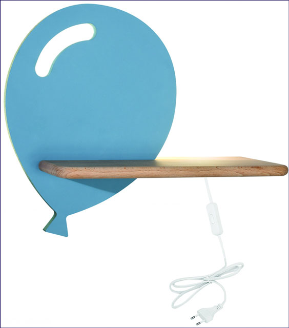 Niebieska lampka ścienna balonik z wtyczką - K019-Kiki