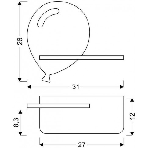 wymiary kinkietu dziecięcego balon k019 kiki