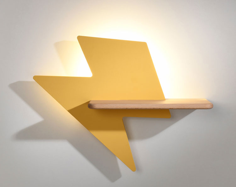 Wizualizacja lampki nocnej dziecięcej w kształcie błyskawicy - K039-Deroti