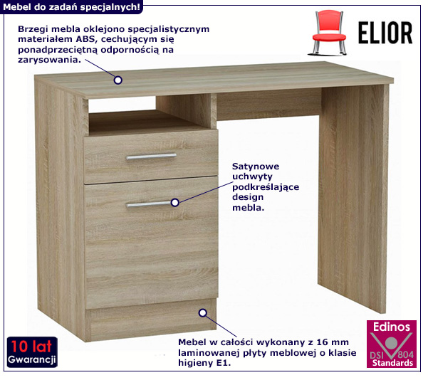 Biurko Alfinete-dąb sonoma