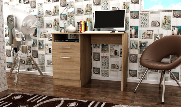 Biurko do pokoju młodzieżowego Alfinete-dąb sonoma