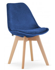 Komplet 4 szt. granatowych krzeseł tapicerowanych - Erden 3S w sklepie Edinos.pl
