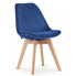Granatowe welurowe krzesło tapicerowane Erden 3S