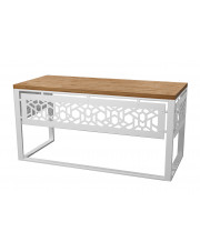Białe biurko z metalową podstawą - Unito 3Z w sklepie Edinos.pl