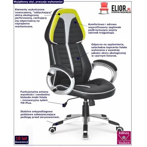 Fotografia Fotel gabinetowy Opan XL - czarny + popiel z kategorii Pracownia i biuro