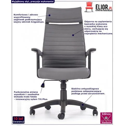 Fotografia Fotel gabinetowy Rankin - popielaty z kategorii Fotele