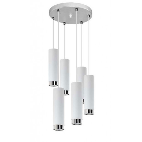 Biała nowoczesna lampa wisząca nad stół do salonu S690-Hivo