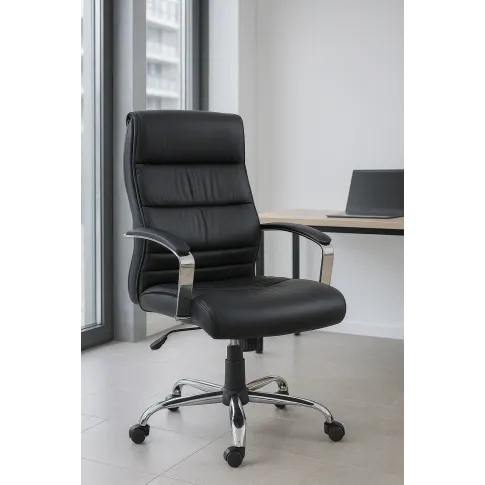 Szczegółowe zdjęcie nr 4 produktu Czarny fotel biurowy do gabinetu - Calmer