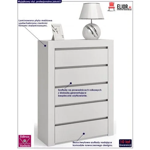 Fotografia Komoda Margino 2X - biała z kategorii Komody