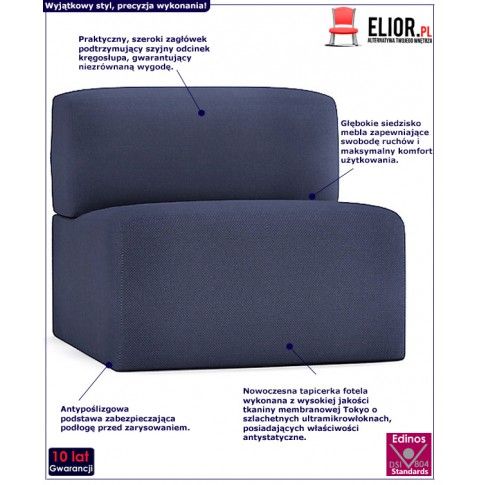 Fotografia Fotel wypoczynkowy Climer - ciemnoniebieski z kategorii Fotele do salonu