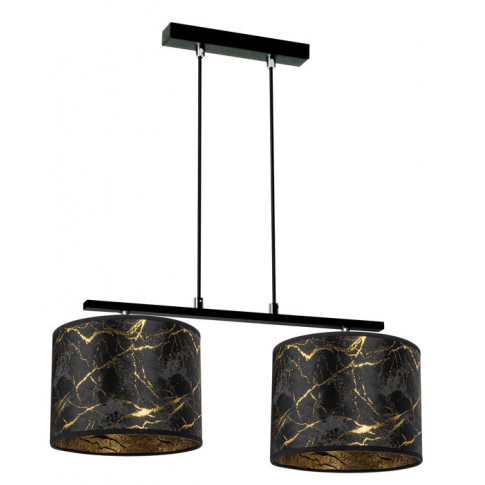 Podwójna lampa wisząca nad stół z czarno-złotymi abażurami S708-Porsa