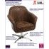 Fotografia Obrotowy fotel wypoczynkowy Hegot - brązowy z kategorii Fotele obrotowe