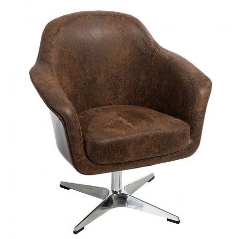 Zdjęcie produktu Obrotowy fotel wypoczynkowy Hegot - brązowy.