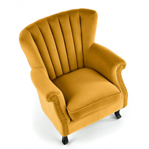 Żółty pikowany fotel Romes
